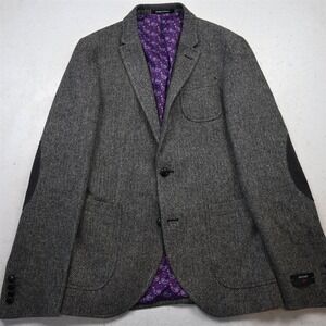 NEW Altamoda 38R Gray Herringbone Wool Tweed Soft Shoulder Blazer Sport Coat